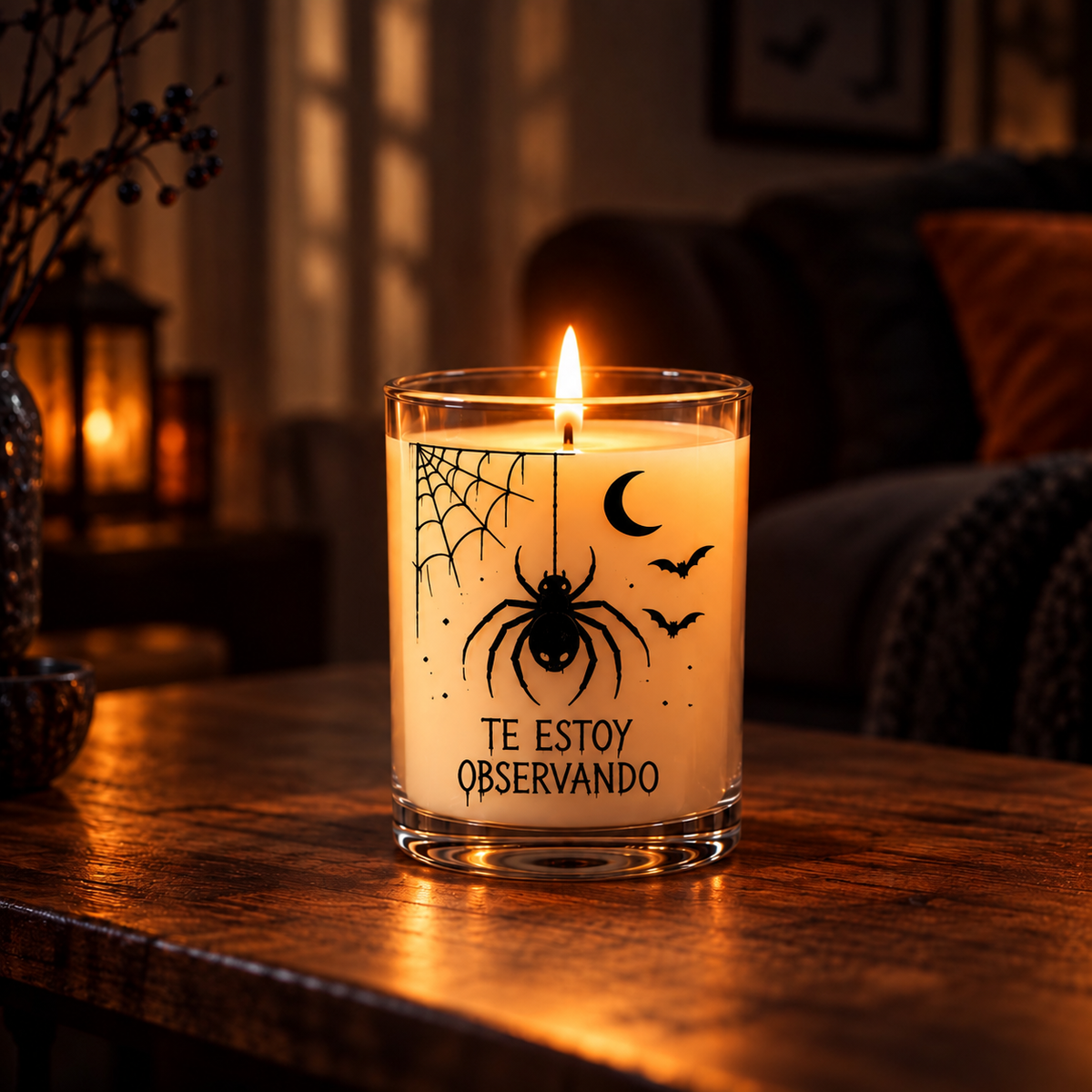 Vela Halloween – Te Estoy Observando - Aroma Naranja Embrujada - 140 gr