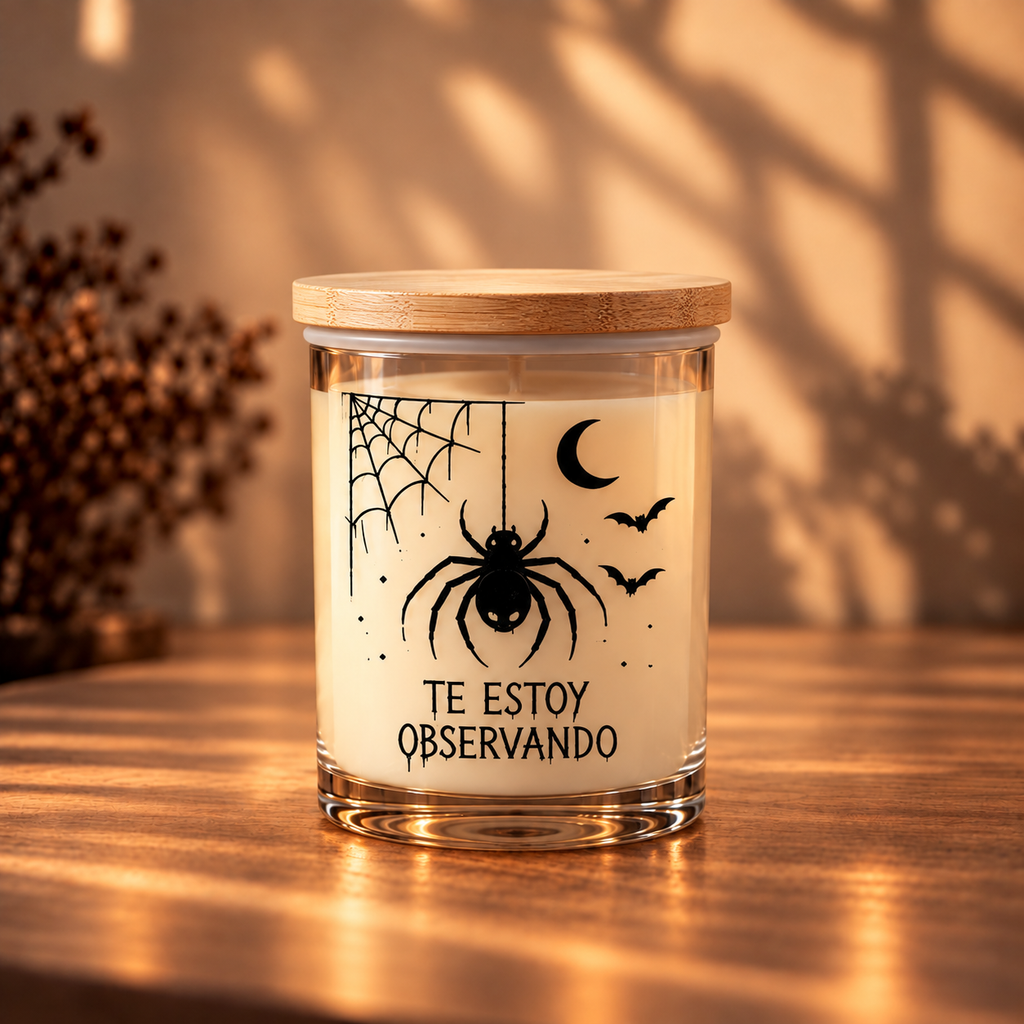 Vela Halloween – Te Estoy Observando - Aroma Naranja Embrujada - 140 gr